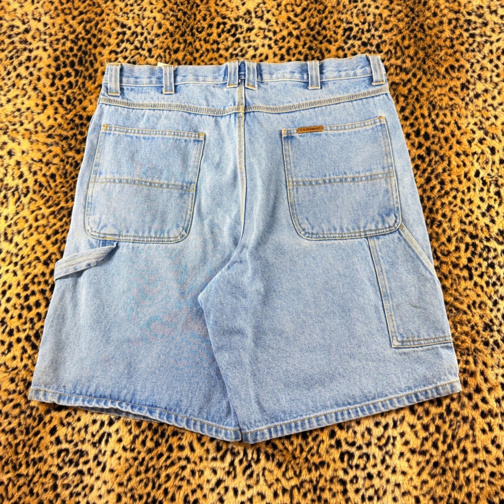 Vintage CE Schmidt Workwear Carpenter Denim Shorts Light Wash Baggy Mens 36